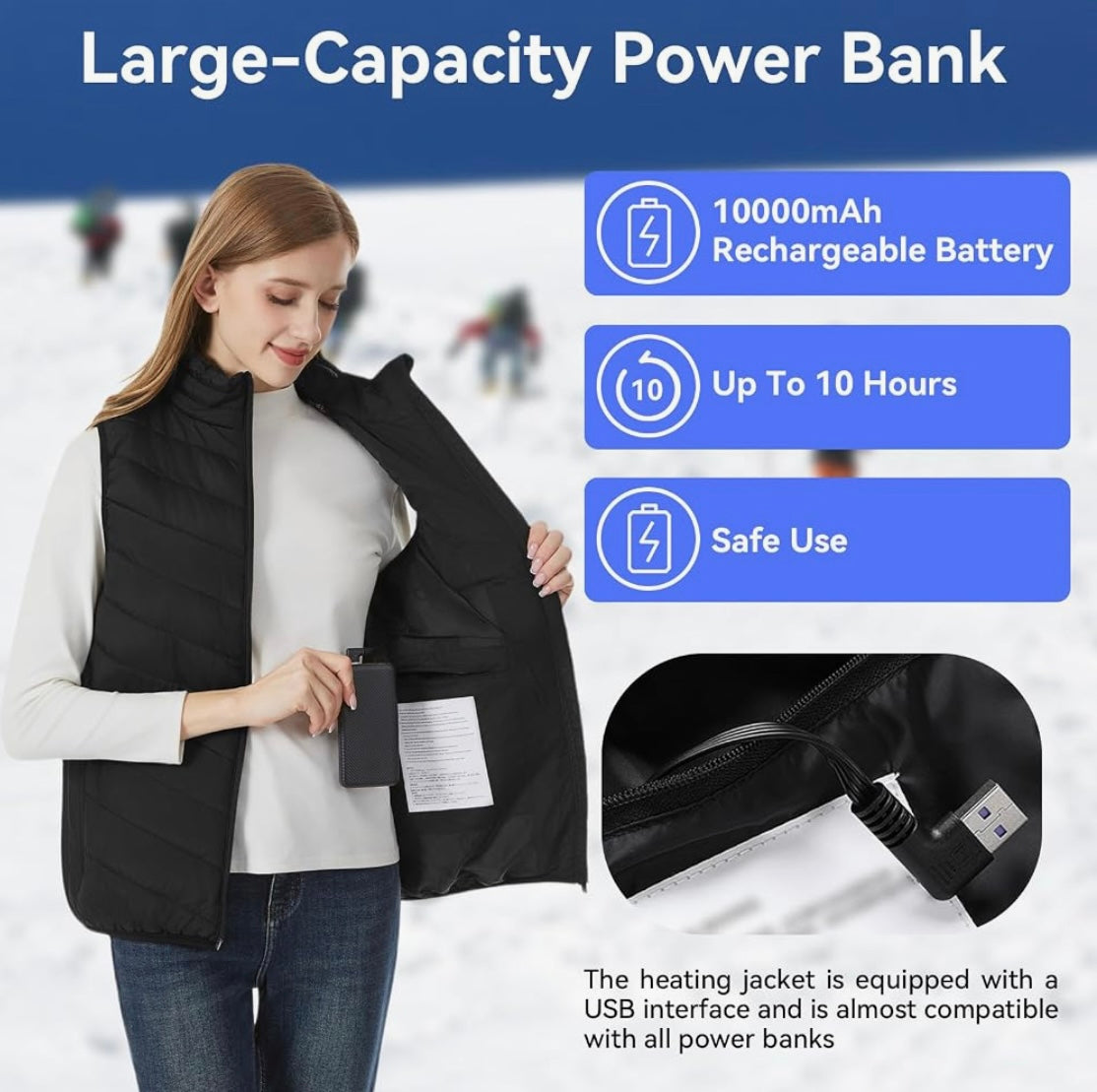 Heated Vest Battery Pack – 10,000mAh